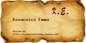Kovacsics Emma névjegykártya