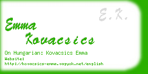 emma kovacsics business card